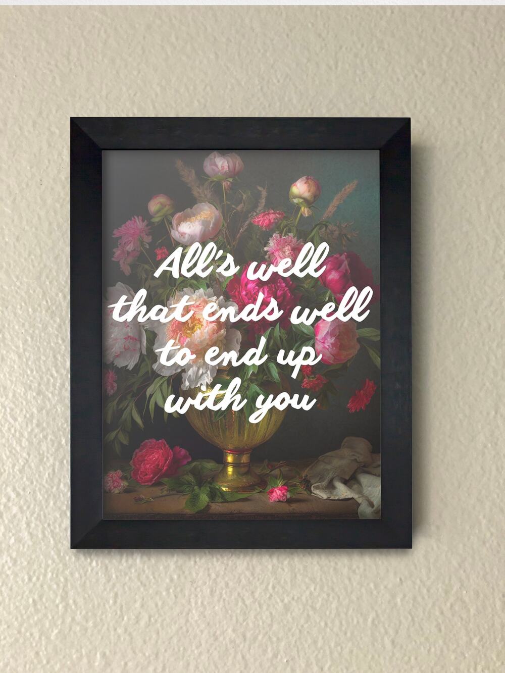 Taylor Swift Song Lyric Framed Wall Art | Lover Quote Print | Swiftie Room Decor